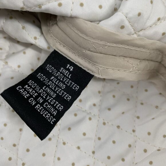 Briggs New York Quilted Collered Jacket Size 14 Womens Cream Spring Fall XL - Picture 4 of 6